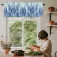 thumbnail image 6 of Navy Blue Vintage Rod Pocket Curtain Valance, Stripes Painting Retro Abstract Art Farmhouse Window Valance for Living Room, Bedroom, Kitchen 60"W x 18"L, 6 of 9