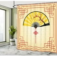 thumbnail image 5 of Ambesonne Japanese Shower Curtain, Cherry Blossom Orient, 69"Wx70"L, Sand Brown Yellow Red, 5 of 5