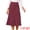 Burgundy, variant on DARING DIVA Women's Pleated High Waist A Line Knit Midi Skirt S Brown