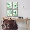 thumbnail image 2 of Stupell Industries Varied Green Tropical Plant Leaves Botanical & Floral Painting Black Framed Art Print Wall Art, Set of 4, 2 of 8