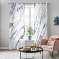thumbnail image 6 of Kitchen Curtains 84 Inch Length 2 Panels, White Marble Grommets Window Treatment Curtain, Grey Abstract Modern Luxury Simple Art Thermal Curtains Drapes for Living Room/Bathroom, 6 of 9
