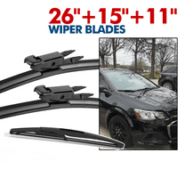2012-2019 Chevrolet Aveo, 2012-2019 Chevrolet Sonic Windshield Wiper Blades Pinch Tab 26" 15" 11"