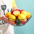 thumbnail image 3 of ReaNea Black Metal Wire Fruit Storage Baskets, Fruit Bowl for Kitchen Counter (Square Short), 3 of 9