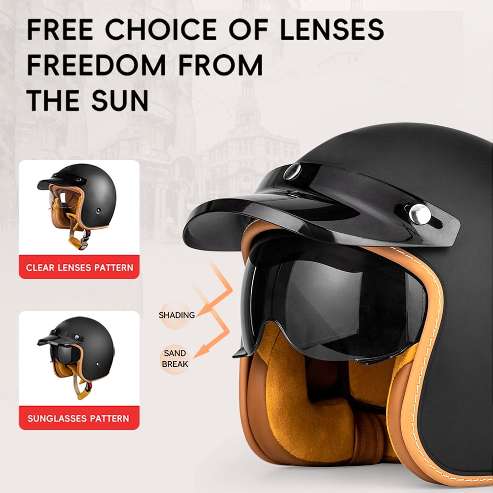 Tignapoo Vintage Style Summer Sun Protection Motorcycle Half