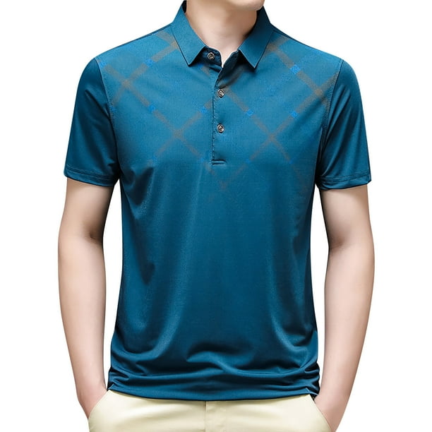 Men's Short Sleeve Shirts Regular Fit Casual Business Golf Shirts For