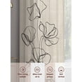 thumbnail image 6 of Retro Beige Flowers Sheer Curtains 84 Inch Length 2 Panels Set, Rustic Abstract Floral Simple Art Voile Window Treatment Rod Pocket Curtains Sheers Drapes for Bedroom/Living Room/Kitchen 52"x84"x2, 6 of 7