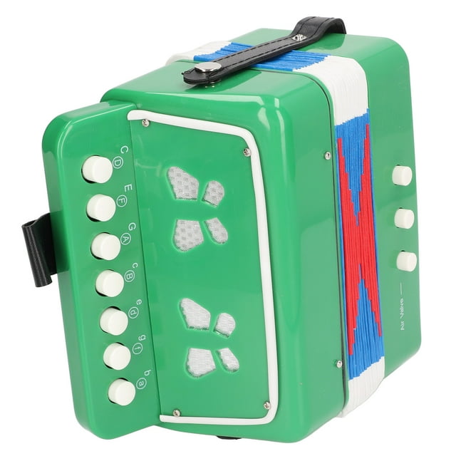 Kids Accordion, 10 Key Button Toy Accordion ABS Plastic No Deformation Fun and Educational Button Accordion Musical Instrument for Children Beginners