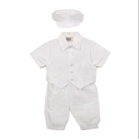 Rain Kids Baby Boys White Holy Spirit Poly Shantung Vest Baptism Outfit Set 6-12M