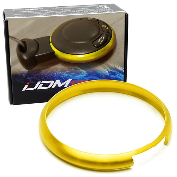 Gold Aluminum Smart Key Fob Surrounding Ring Decoration For 2008-2014/2015 Gen2 Mini Cooper R55 R56 R57 R58 R59 & Gen1 R60 R61