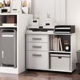 thumbnail image 2 of Costway 3-Drawer File Cabinet Mobile Lateral Printer Stand Storage Shelves Hanging Bars, 2 of 10