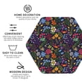 thumbnail image 3 of Lsque Flowers And Birds Pattern 4" Drink Coasters Set of 4, PVC Leather Absorbent Coasters, Table Coaster Set Decorative Coffee Cup Coasters Housewarming Gift -Hexagon, 3 of 6