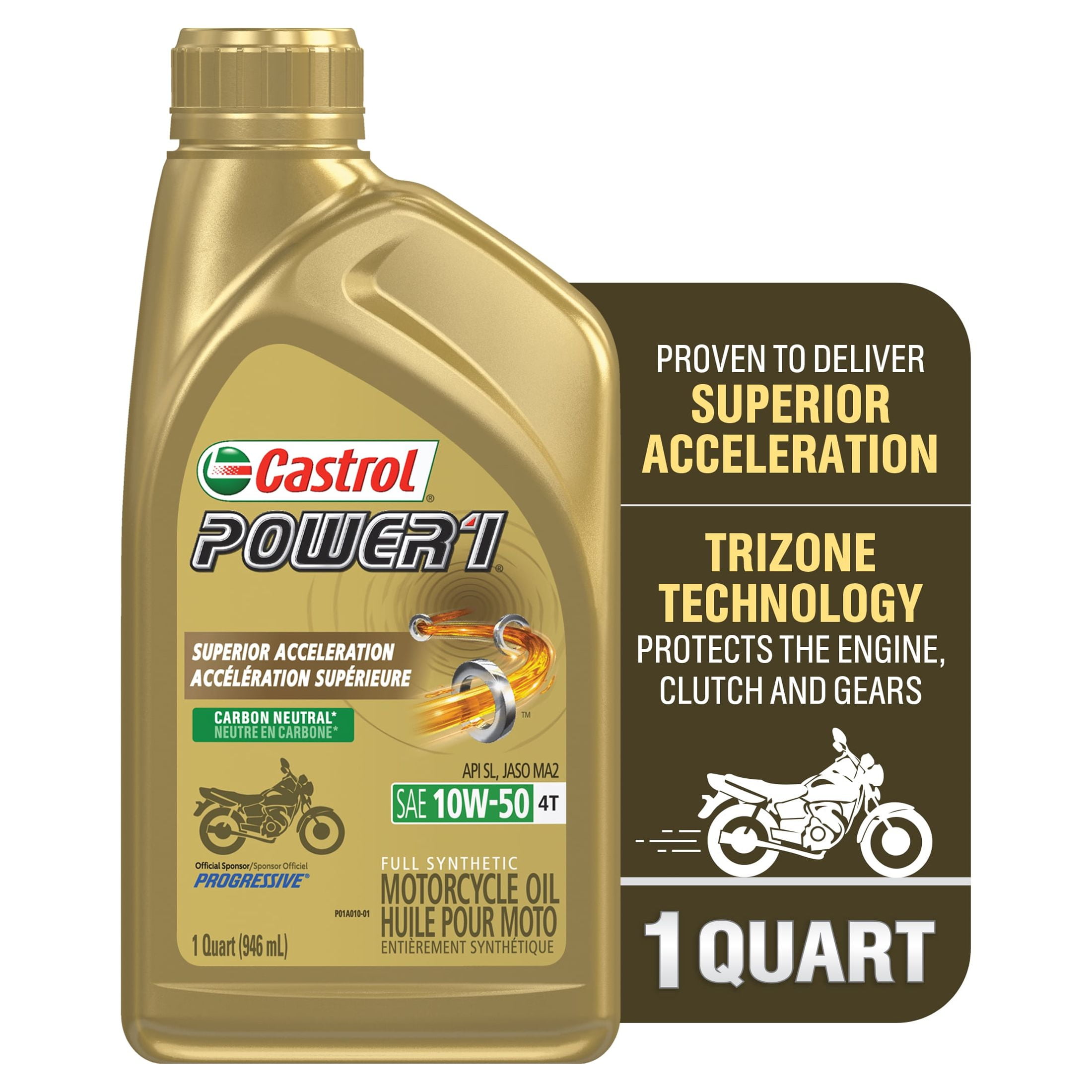 カストロール　パワーワン　Power 1 アルティメイト4T 10W-50 Castrol Power1 4T 10W-50 Full Synthetic Motorcycle Oil, 1 Quart