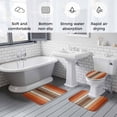 thumbnail image 5 of Burnt Orange Brown Bath Mat 3 Piece Bathroom Rug Set, Farmhouse Vintage Wooden Non Slip Bath Rug Contour Mat and Toilet Lid Cover, Absorbent Shower Mats Soft Bath Rugs and Mats Sets, 5 of 8
