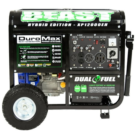 DuroMax XP12000EH Durable 12000 Watt 18 HP Portable Hybrid Gas Propane Generator