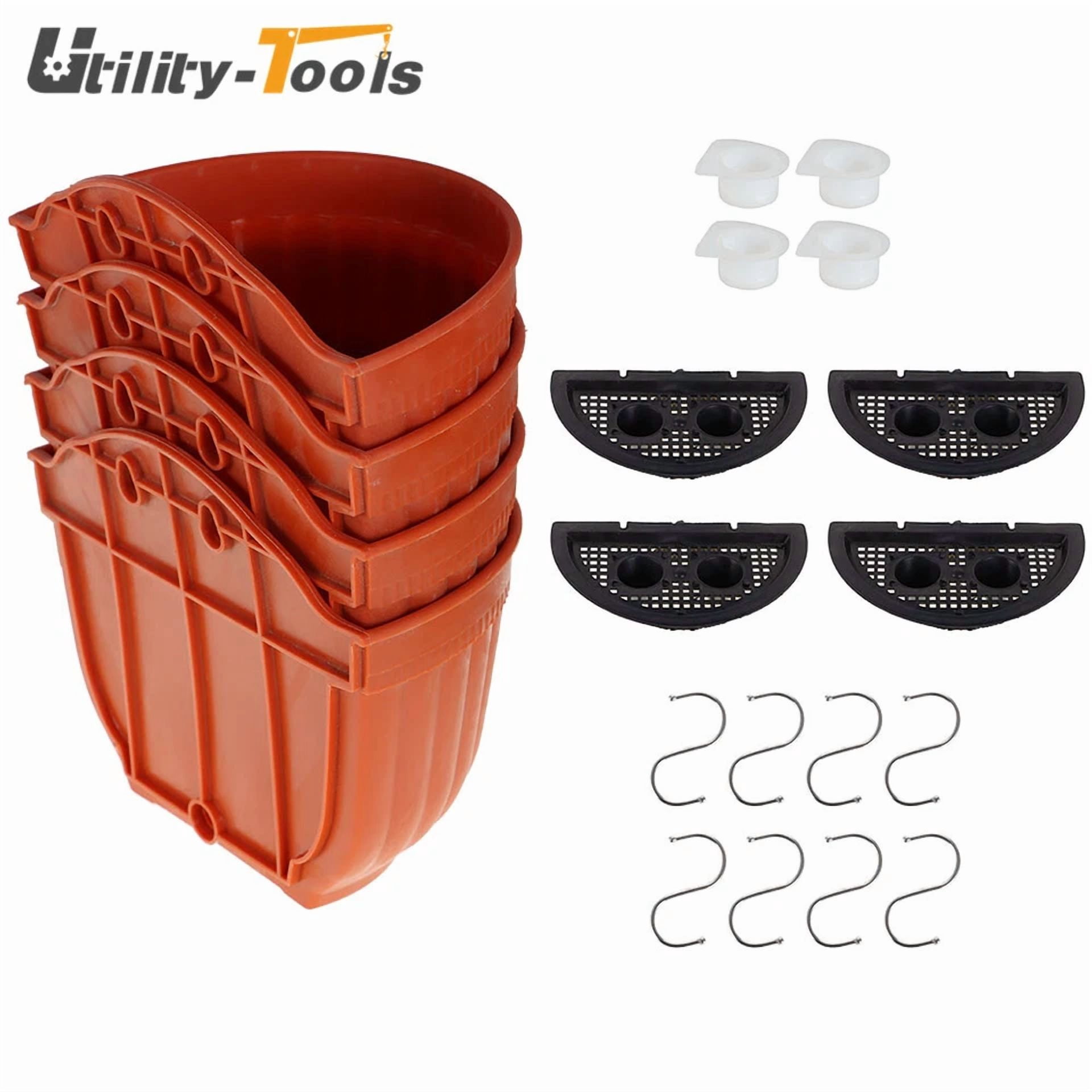PURELY- 8.1'' Plastic Wall Hanging Flower Pots Garden Balcony Basket Plant Planter 4Pack
