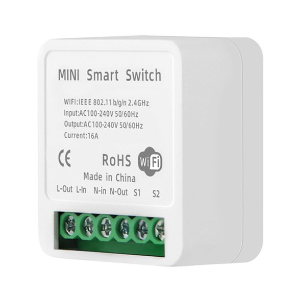 Riwcyla Wifi Switch Module 16A Commutateur de Relais Intelligent Application Télécommande Commande Vocale Module de Coupure Bricolage Automatisation d'Appareils Ménagers (AC )