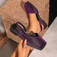 thumbnail image 2 of KIJBLAE Women's Fashion Pointed Toe Closed Toe Flats, Small Luxury Design Block Heel Trendy Casual Shoes Purple 37, 2 of 9