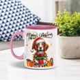 thumbnail image 4 of Merry Christmas Santa Brittany Spaniel Scarf Twinkling Lights Xmas Holiday 11oz Accent Two-tone Mug Brittany Dog Lover Gifts Idea Coffee Tea Cup - 00022, 4 of 5