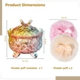 thumbnail image 5 of 3 Pcs Glass Powder Puff Container Set, Decorative Colored Glass Jar with Lid, Large Powder Puffs, Ideal for Adult Body Powder Application, 5 of 6
