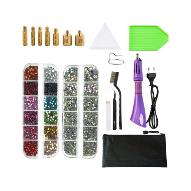 Kit Aplicador Preciso De Piedras Para Uñas Malubero Morado