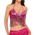 thumbnail image 1 of Blusa de poliéster con borlas y lentejuelas para danza del vientre, estilo indio, informal, para mujer, 1 of 2