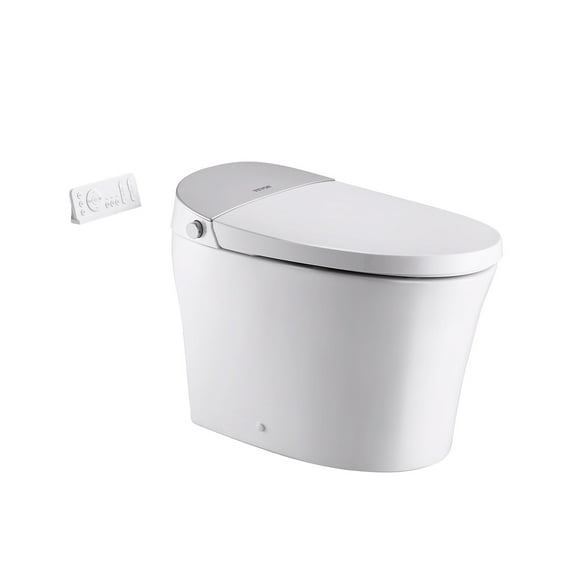 VEVOR Smart Toilet, Air Drying, Elongated Smart Toilet with Heated Seat, Clean Nozzle & Auto Freshening System, Auto Open/Close Toilet with Remote Control & LED Digital Display, Fits for Bathrooms