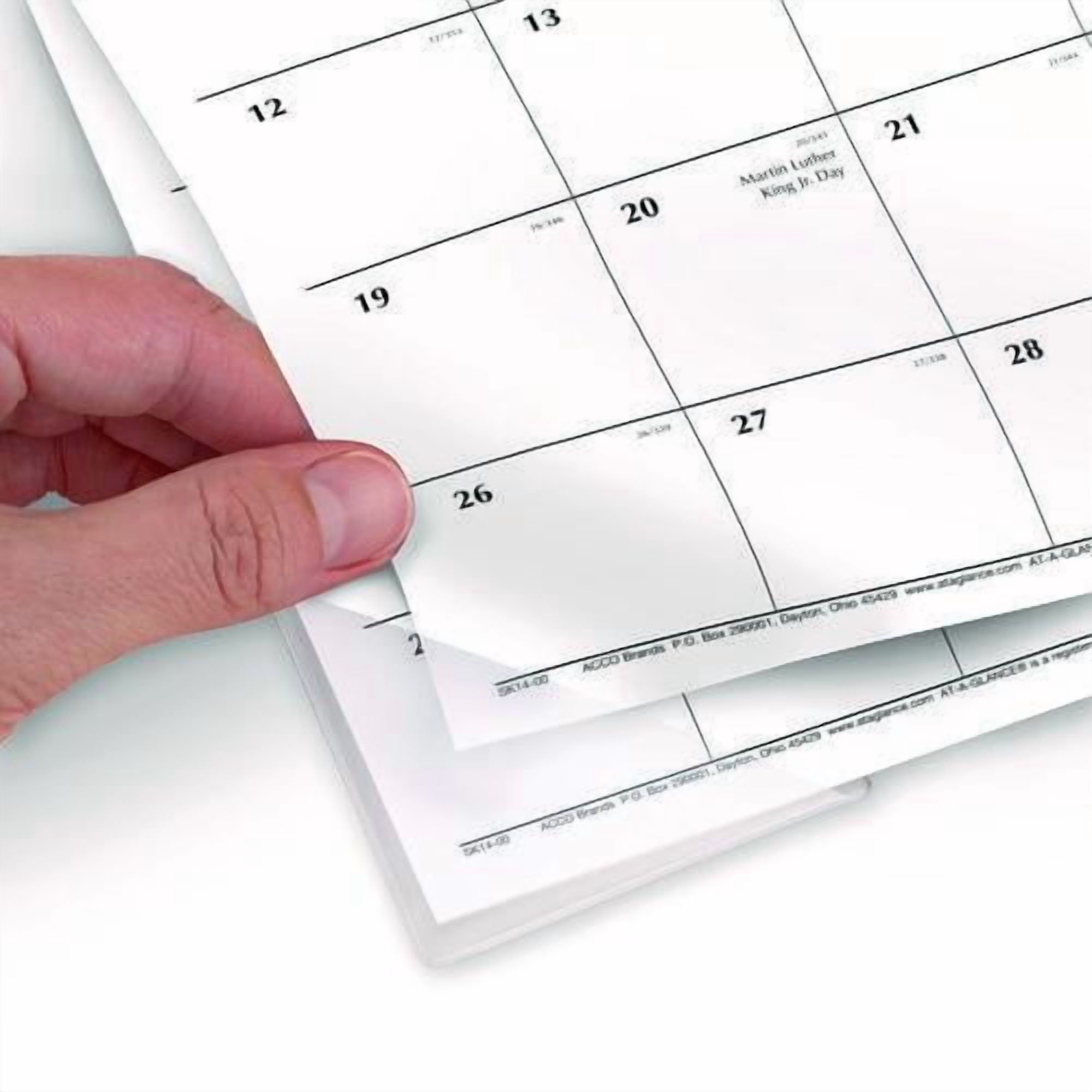 Compact Desk Pad, 18 x 11, White Sheets, Black Binding, Clear Corners, 12-Month (Jan to Dec): 2026 | Bundle of 5