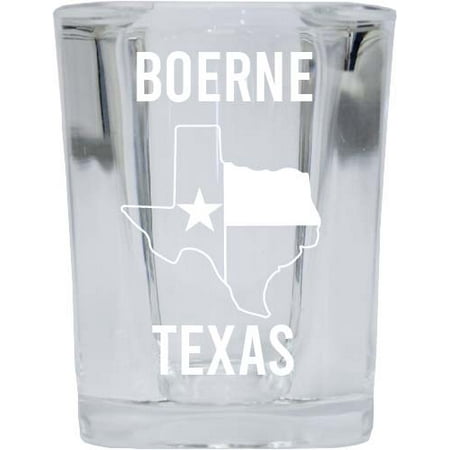 

Boerne Texas Souvenir Laser Etched 2 Ounce Square Shot Glass Texas State Flag Design