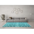 thumbnail image 3 of Ahgly Company Indoor Square Abstract Light Blue Modern Area Rugs, 4' Square, 3 of 4