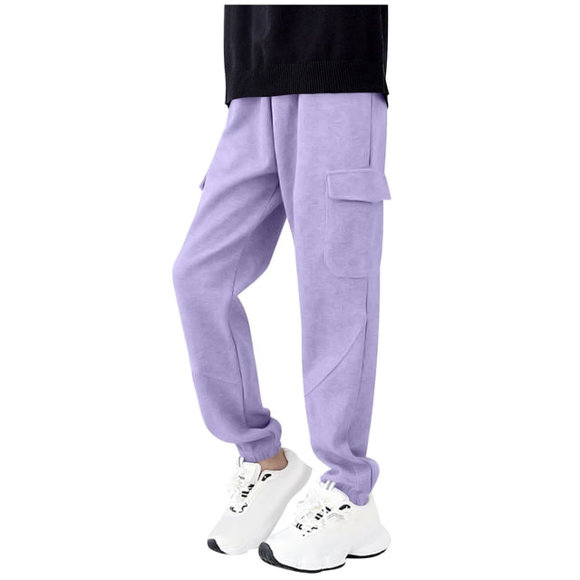 Odeerbi 6-15 Años Niños Niñas Pantalones Deportivos Cargo Pantalones Deportivos Algodón Workout Athletic Sports Jogger Pantalones Casual Joggers Con Bolsillo