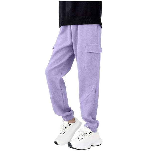 Odeerbi 6-15 Años Niños Niñas Pantalones Deportivos Cargo Pantalones Deportivos Algodón Workout Athletic Sports Jogger Pantalones Casual Joggers Con Bolsillo