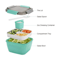 thumbnail image 3 of Lunch Container To Go, 1500Ml Salad Bowls with 3 Compartments, Container for Salad Toppings, 3 of 7