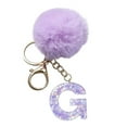 thumbnail image 4 of SIYTUAU Letter G Purple Velvet Ball Pendant Keychain With Backpack Small Ornament For Holiday Gift Polyester Material 3.1 Inches Diameter G, 4 of 6
