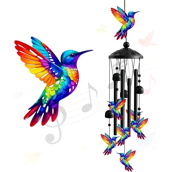 MORAVE Hummingbird Deep Tone Memorial Wind Chimes for Outside, Outdoor Decoration for Patio, Porch and Balcony, Ideal Mother’s Day Gifts for Mom, Grandma, Sister and Women