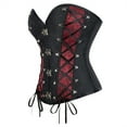 thumbnail image 3 of Womens Corset Tops Vintage Gothic Overbust Bustier 2025 Fashion Lace Up Satin Boned Bodyshaper Corset Bridal Shapewear Plus Size Bodysuit Halloween Costume Red M, 3 of 6