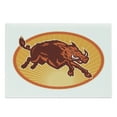 thumbnail image 1 of Razorback Cutting Board, Retro Emblem Design of Attacking Wild Boar in Oval Frame, Decorative Tempered Glass Cutting and Serving Board, in 3 Sizes, by Ambesonne, 1 of 2