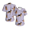 thumbnail image 3 of Yiaed German Shepherd Dog Print Women's T Shirt V-Neck Short Sleeve Shirt Casual Breathable Tee Summer Tops-, 3 of 5