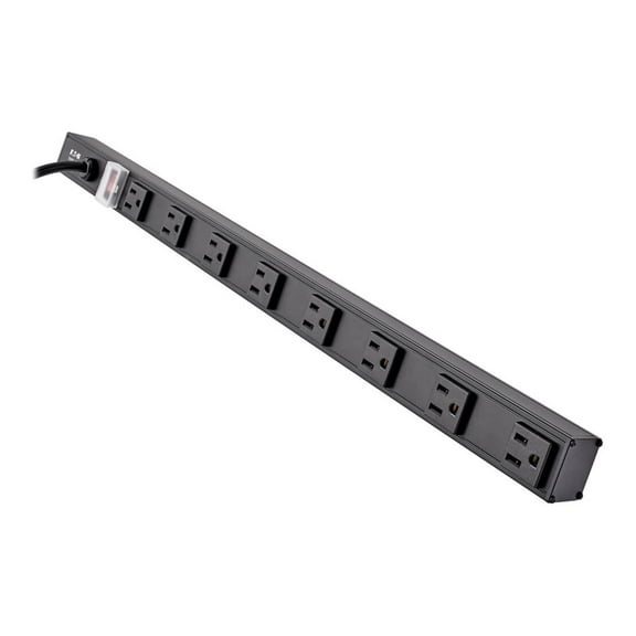 Tripp Lite 8-Outlet Vertical Power Strip, 120V, 15A, NEMA 5-15P, 15 ft. Cord, 24 in., Black Housing (PS2408B)