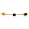 thumbnail image 2 of Gem Stone King 1.49 Ct Oval Yellow Citrine Black Onyx 18K Yellow Gold Plated Silver Bracelet for Women, 2 of 3