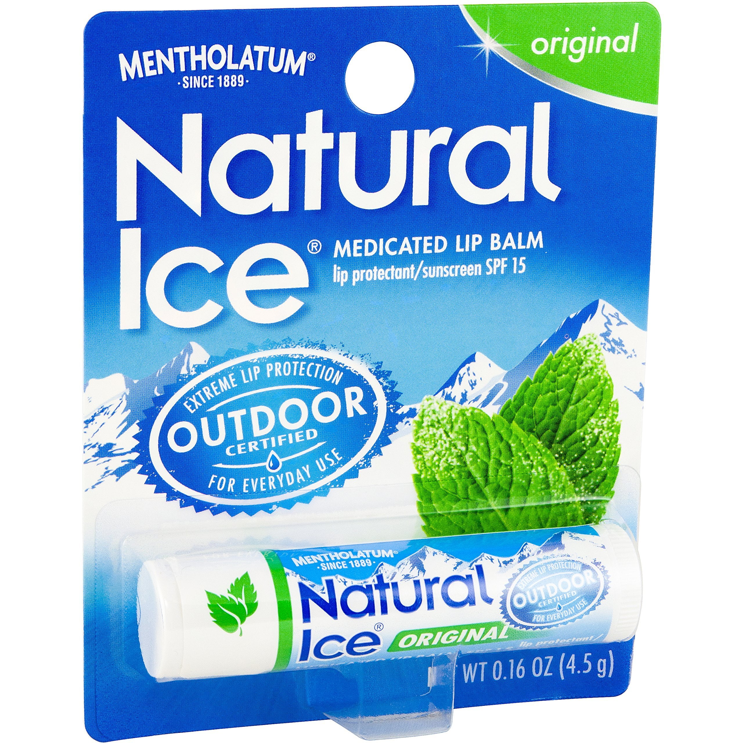 Mentholatum Natural Ice Lip Balm Original SPF 15 1 Each ( Pack of 12