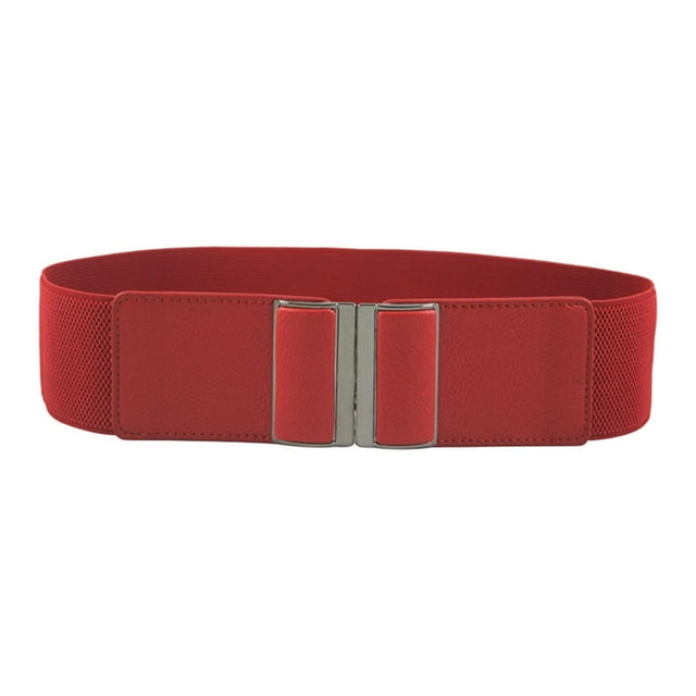 Cinturón ancho elástico para mujer, cinturón grueso para faldas, abrigos de fiesta de cumpleaños, citas Rojo 65 cm