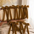 thumbnail image 4 of 10-Pack Velvet Bows with Long Tails, 12.4 Inch Brown Christmas Ornaments for Tree and Wreath Decorations, 4 of 4