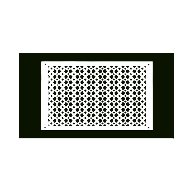 Grille à Retour d'Air 12′′ X 24′′ avec Trous et Vis, Taille de Plaque Frontale 13-1/2′′ X 26′′, Couvercle Décoratif pour Conduit de CVC, Évent en Fonte Enduit de Poudre Repeintable pour Murs, Plafonds, Planchers – Motif Champignon Tudor VR100