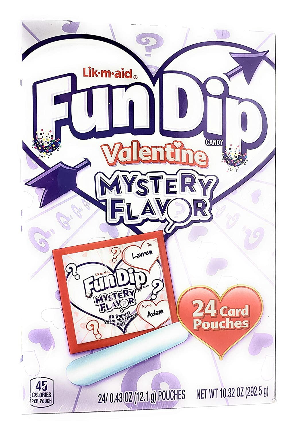 Lik-M-Aid Fun Dip Candy, Maui Punch, Valentine - 22 card pouches, 9.46 oz