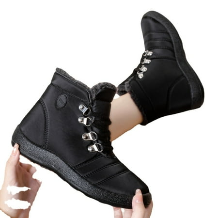 

Women‘s Outdoor Winter Thermal Snow Shoes Warm Plush Lace Up Waterproof Ankle Boots Women‘s Footwear
