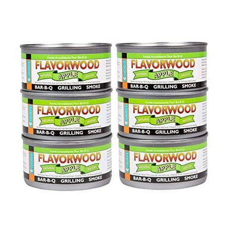 Smoking Wood Pellets - Instant Disposable Smoke Box Cans Turn Any Grill into a Smoker (Apple)- Value 6 Pack Gift Set of All Natural BBQ Wood