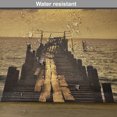 thumbnail image 6 of Ambesonne Nautical Place Mats Set of 4, Old Wood Deck Sunset, Standard Size, Yellow Grey, 6 of 6