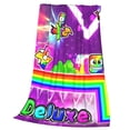 thumbnail image 7 of Lsque Geometry Dash Pattern Fuzzy Fleece Throw Blanket Extra Large,Super Soft,Fluffy and Warm Blankets for Couch,Bed,All Season Use (60"x50"), 7 of 7