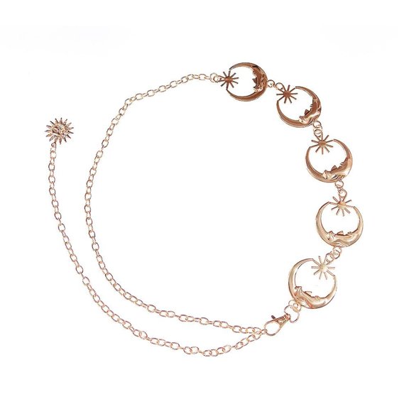SWSMCLT Women's Banquet Adjustable Chain Belt Cut Out Metal Buckle Waist Belts Autumn 2025 Curvy Casual Bling Style1 X-Small-Large