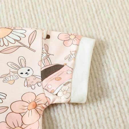 

Cathalem 18 Month Long Sleeve Baby Girls Boys Print Spring Summer Easter Bunny Short Sleeve Shirts Girls Pink 12-18 Months